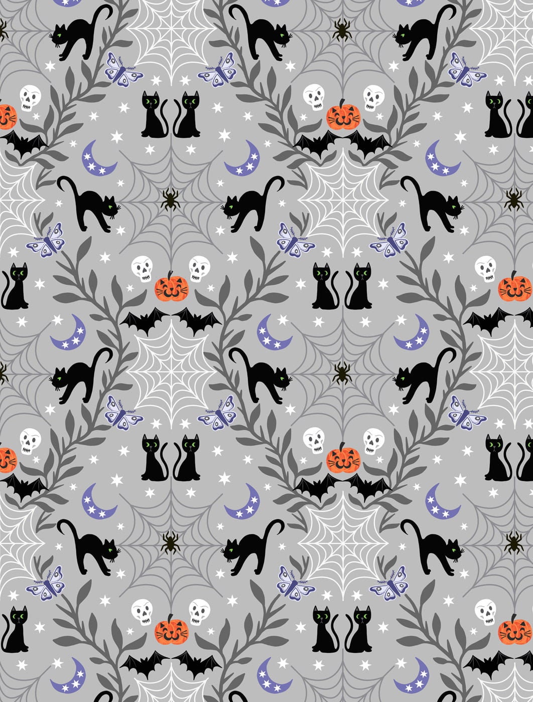 Halloween Fabric, Glow in the Dark Fabric, Quilting Cotton by Henry Glass 
