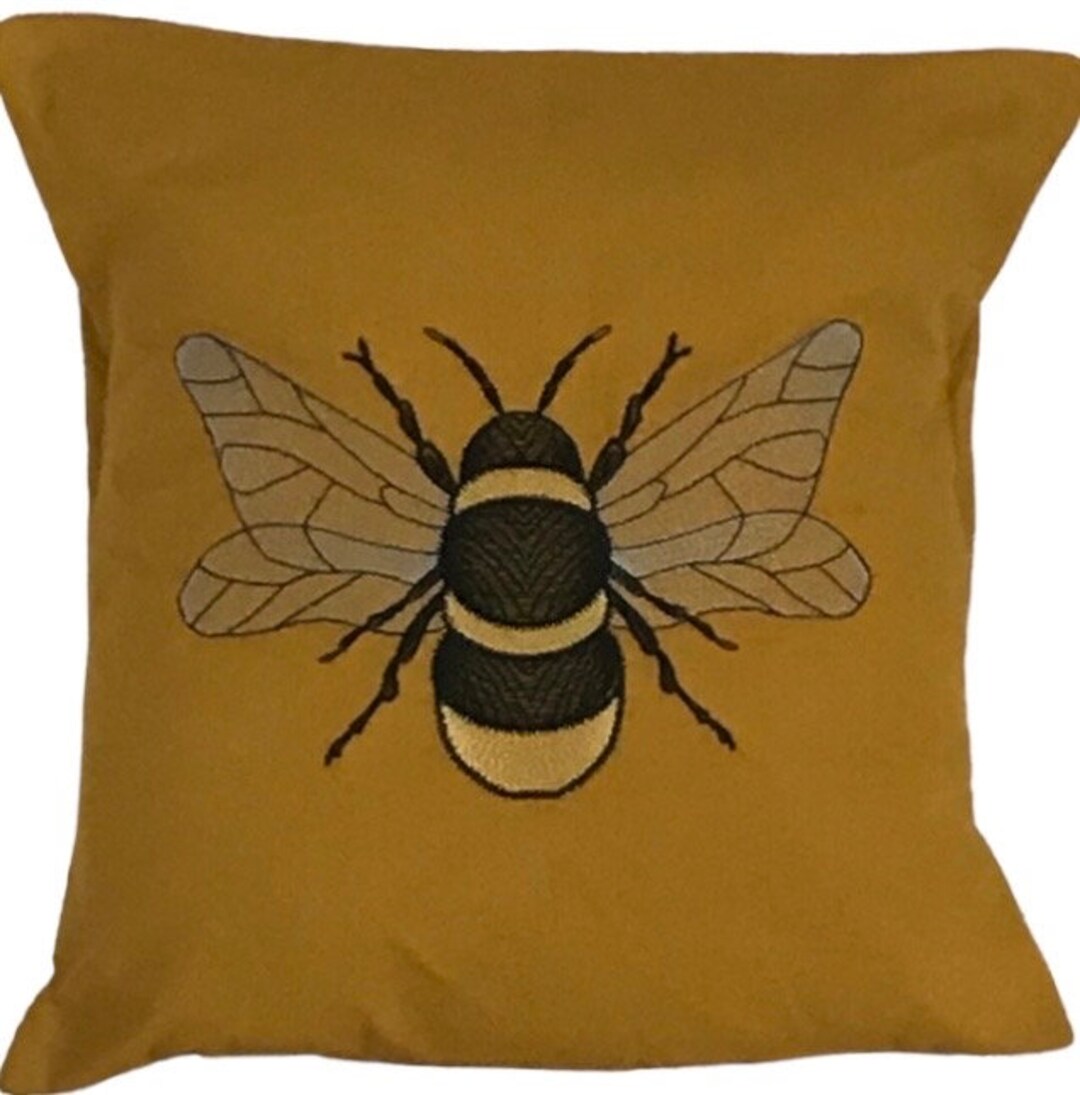 Bee Embroidered Cushion Cover 12 14 16 18 Last - Etsy