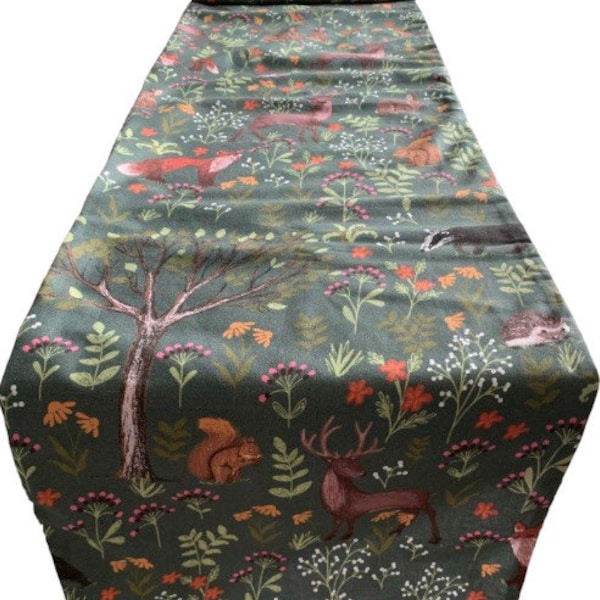 Bois, animaux, chemin de table, 1 m, 1,5 m, 2 m de long x 30 cm de large, idée cadeau