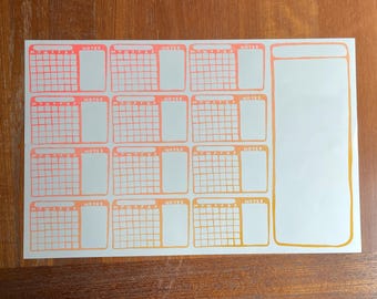 Customizable Goal Calendar / Habit Tracker Risograph Poster