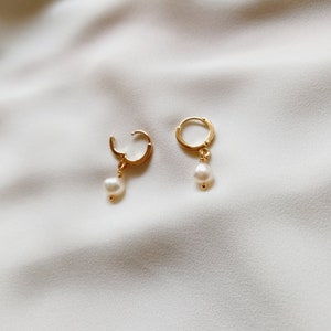 Paire, boucles d'oreilles en perles d'eau douce, boucles d'oreilles en perles, boucles d'oreilles de mariage, cadeau de demoiselle d'honneur, cadeau de fille de fleur, cadeau d'anniversaire, cadeau pour femme image 3