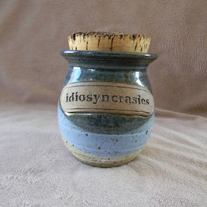 Pottery Idiosyncrasies Container with Cork Top