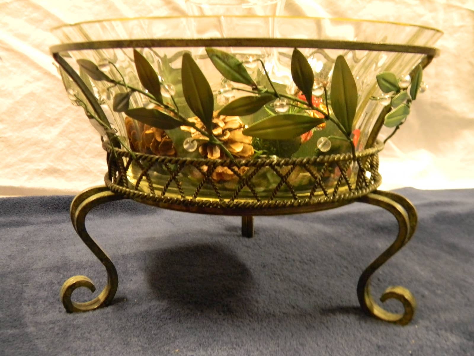 Partylite Garden Lites 3wick Candle Holder W. Glass Bowl, P8054 Etsy