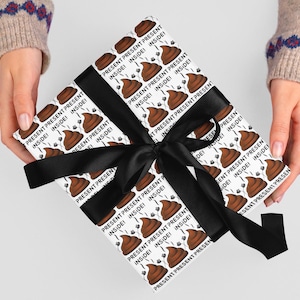 Shit Present Inside inpakpapier, gigantische rollen en vellen, gepersonaliseerd, milieuvriendelijk, dikke kwaliteit, cadeaupapier op maat gemaakt grappig