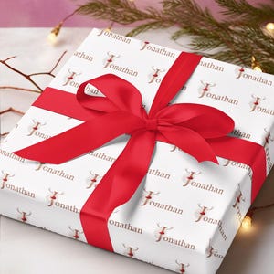Kerst inpakpapier met rode neusgewei, gigantische rollen en vellen, gepersonaliseerd, milieuvriendelijk, dikke kwaliteit, cadeaupapier op maat familie