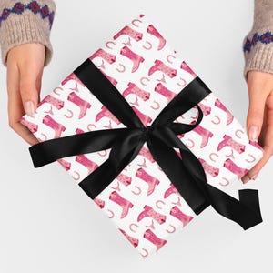 Carta da regalo con stivali da cowboy, rotoli e fogli giganti, personalizzata, ecologica, di qualità spessa, carta da regalo personalizzata e divertente