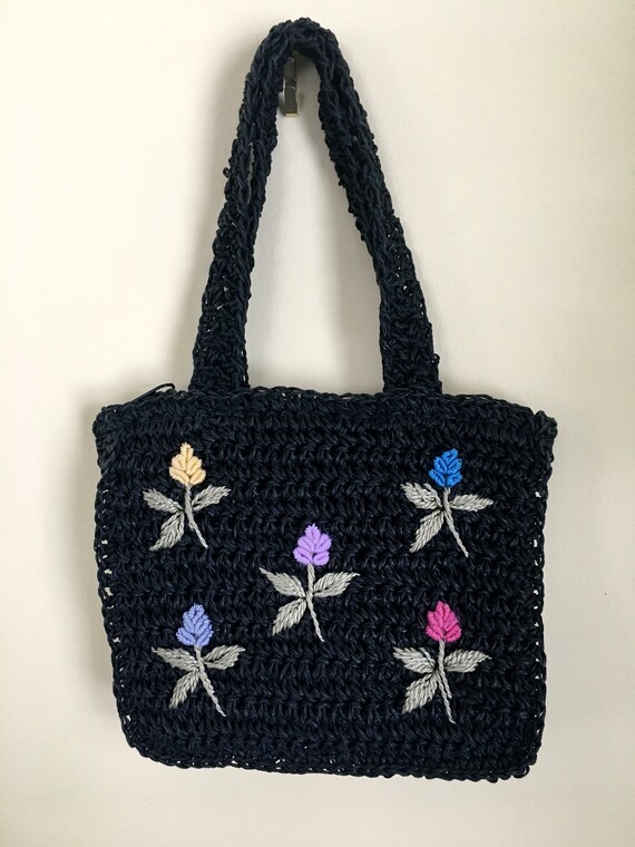 Mini Woven Handbag / 90's Handbag / 90s Purse / Fl