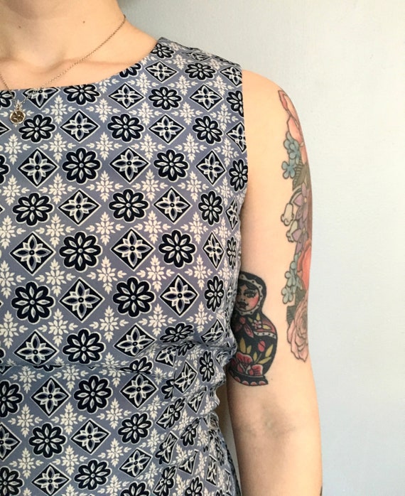 1990's Summer Dress / Vintage Blue Summer Dress