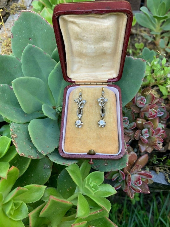 Edwardian/ Belle Epoque Diamond Drop Earrings