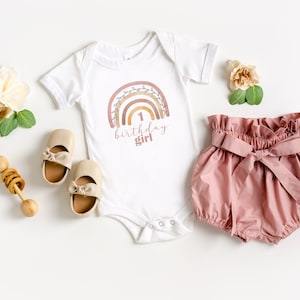 First Birthday Boho Muted Rainbow Onesie, Rainbow Birthday Theme, Smash Cake Outfit, Girls Boho Birthday Party