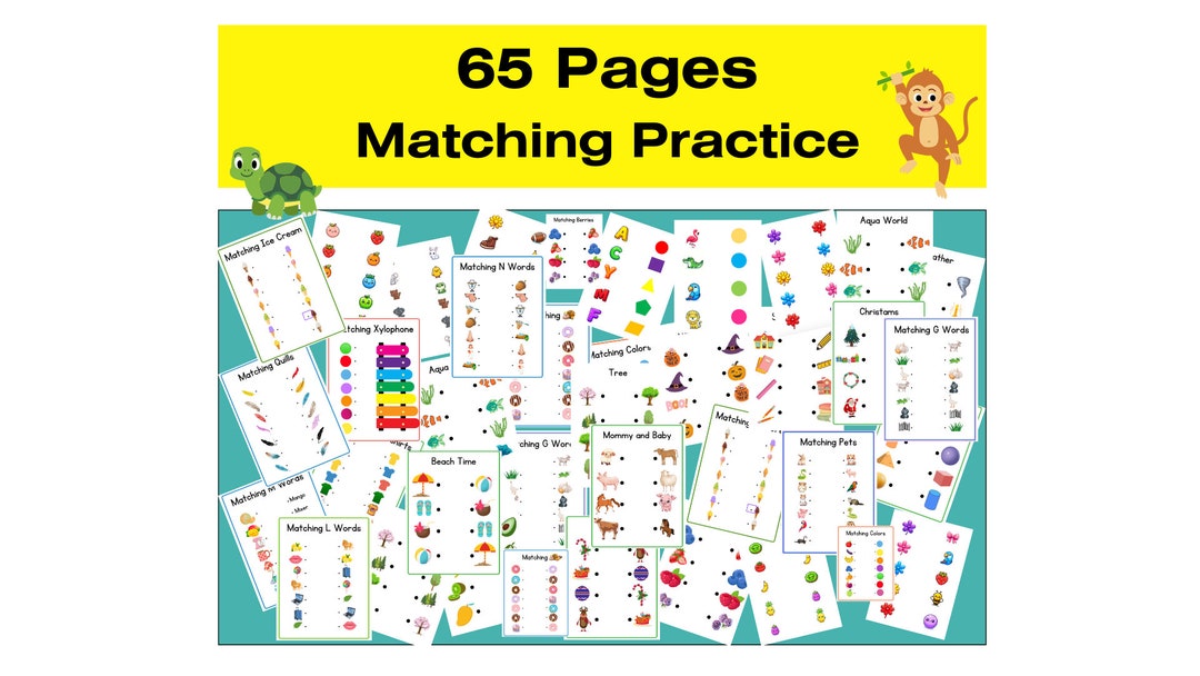 Matching Practice Matching Game Printable: 65 Pages, All Levels (PDF Download) - Etsy
