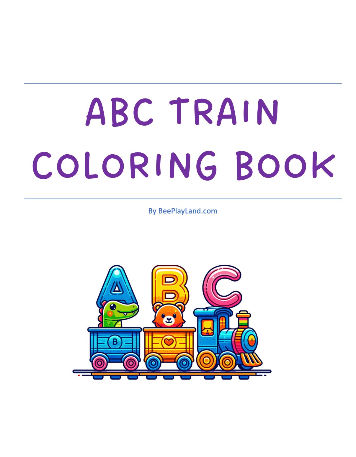 ABC Alphabet Animals Train Coloring Book. Preschool Printable Learning ...