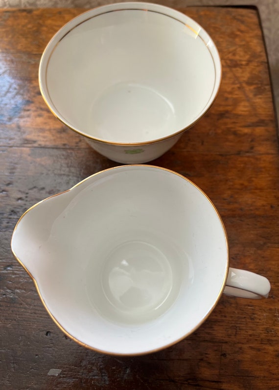 Melba Bone China Vintage 1930's Made in England Milk Jug and Sugar