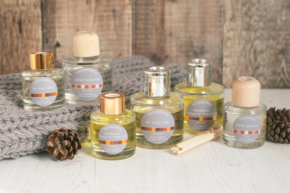 Autumn scents: reed diffuser; reed diffuser refill; Warming Honey & Tobacco; Cosy Nights; By the Fire