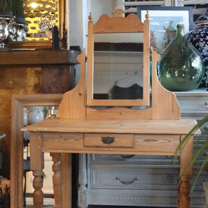 Antique pine dressing table stool top