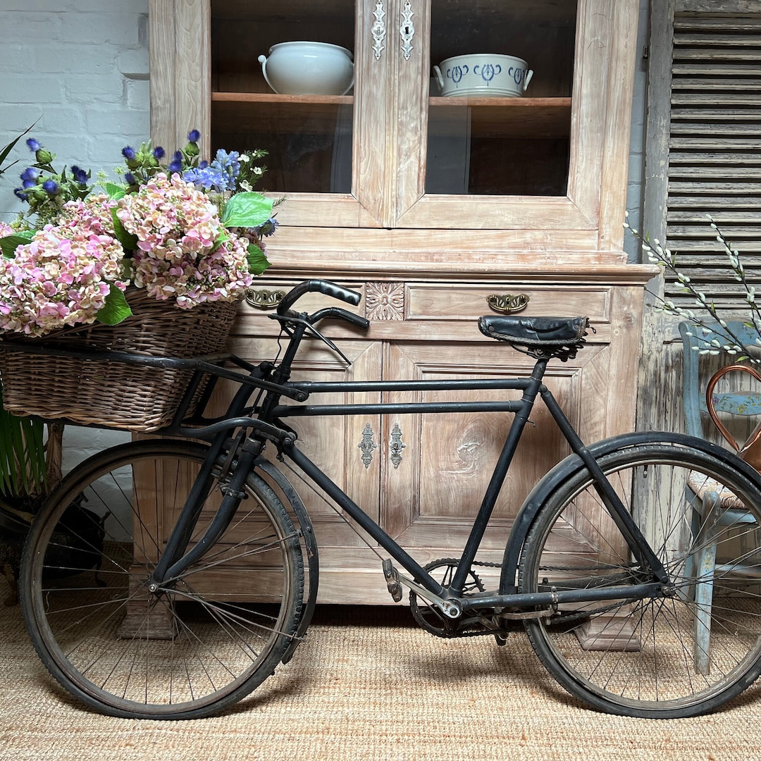 Vintage Butchers Bike Delivery Bicycle With Origional Basket