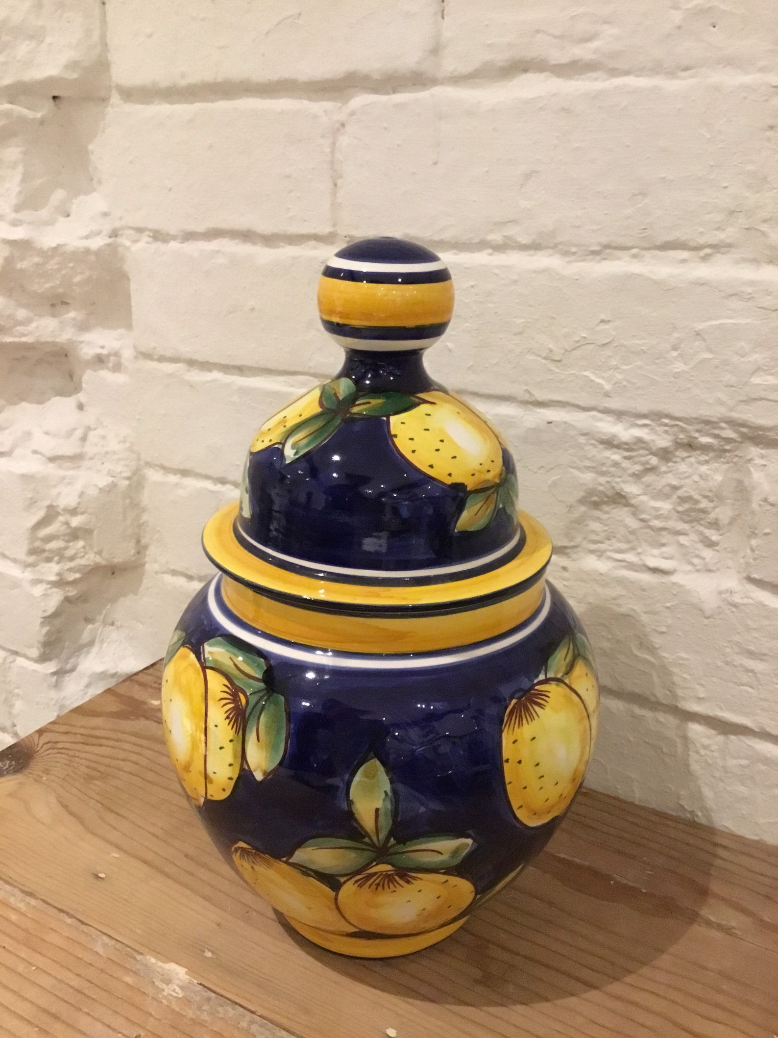 Hand Painted Large Lemon Vase With Lid | Etsy