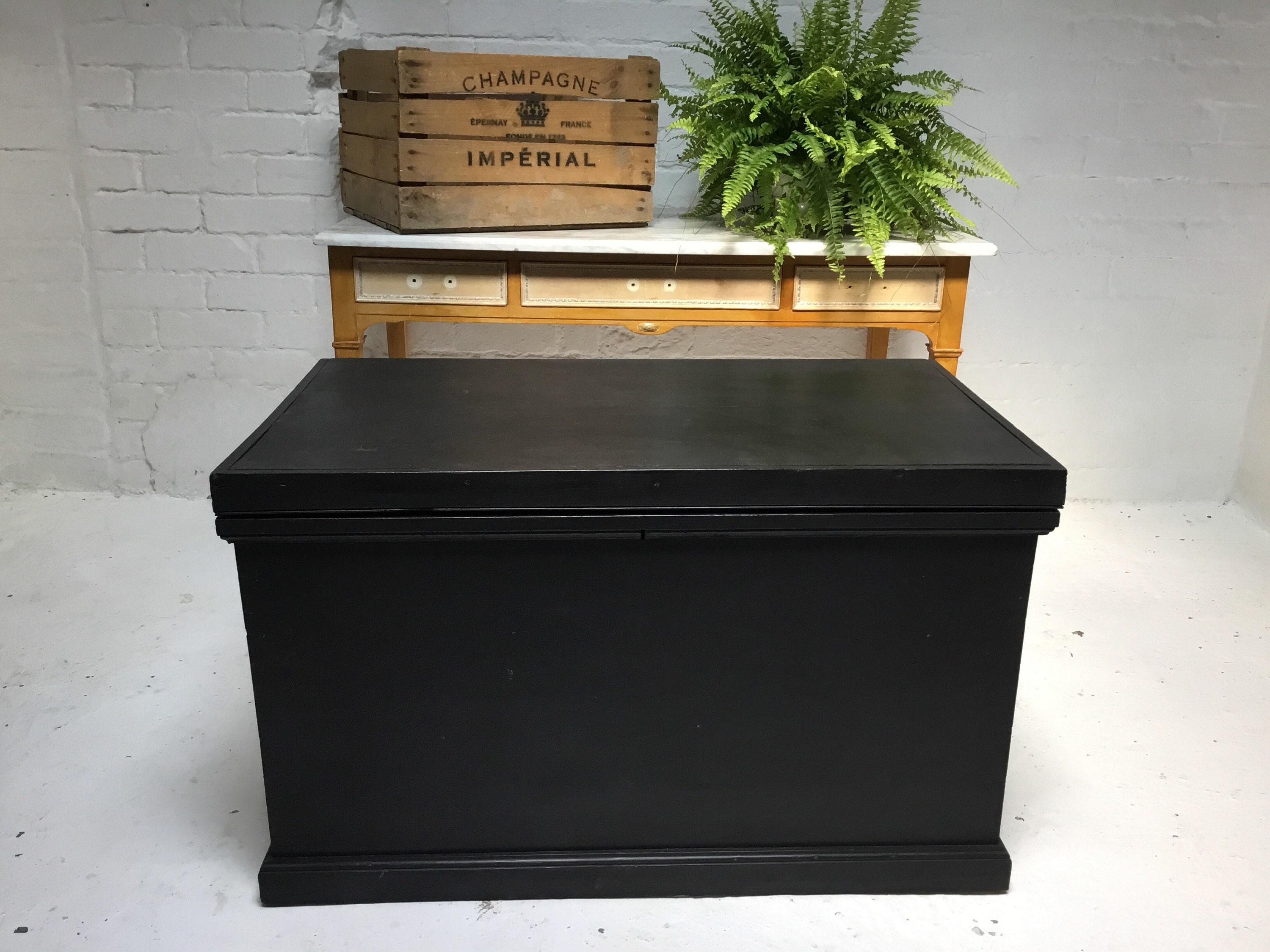 Large Black Blanket Chest Trunk Etsy
