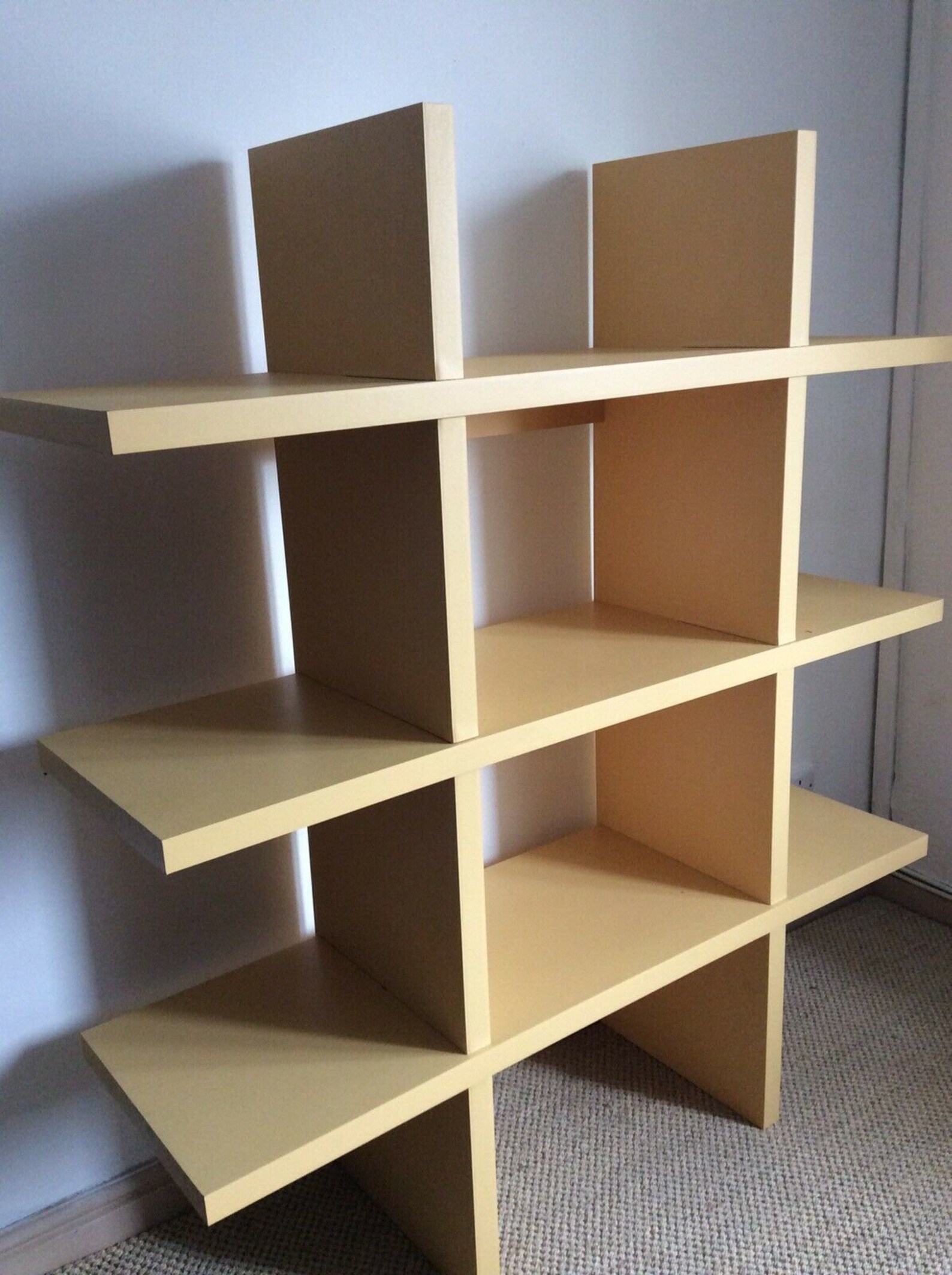 Vintage 90's Large Retro Contemporary Shelving Unit Yellow Etsy