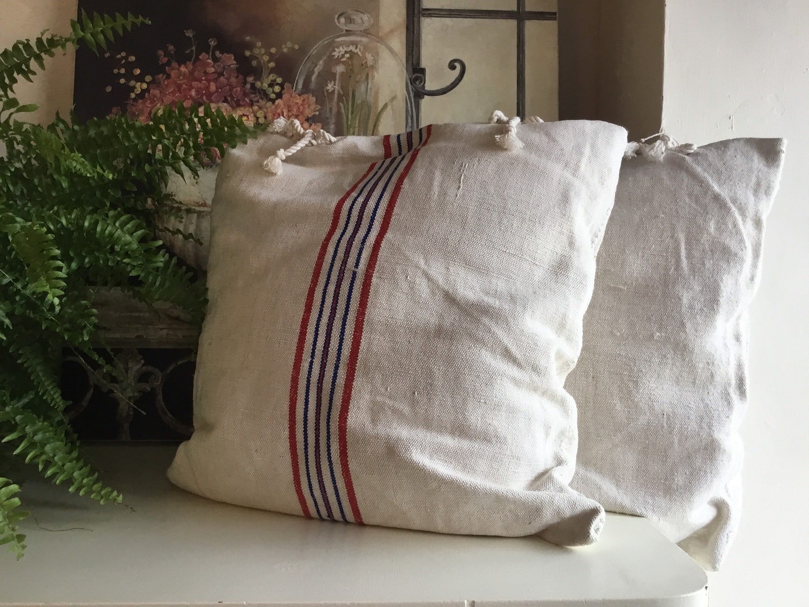 Handmade Vintage European Sack Grain Cushions Etsy