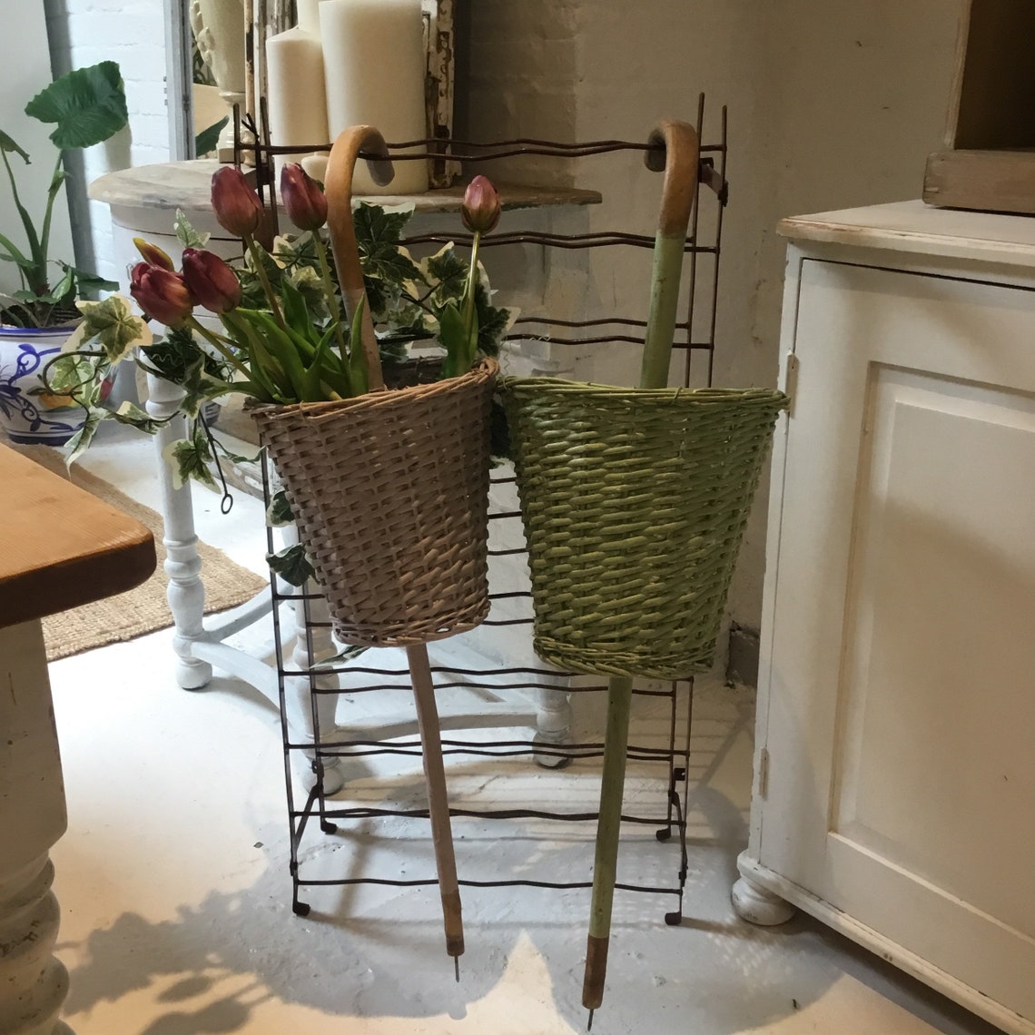 Stunning Vintage Flower Picking Basket / Florist Display Etsy