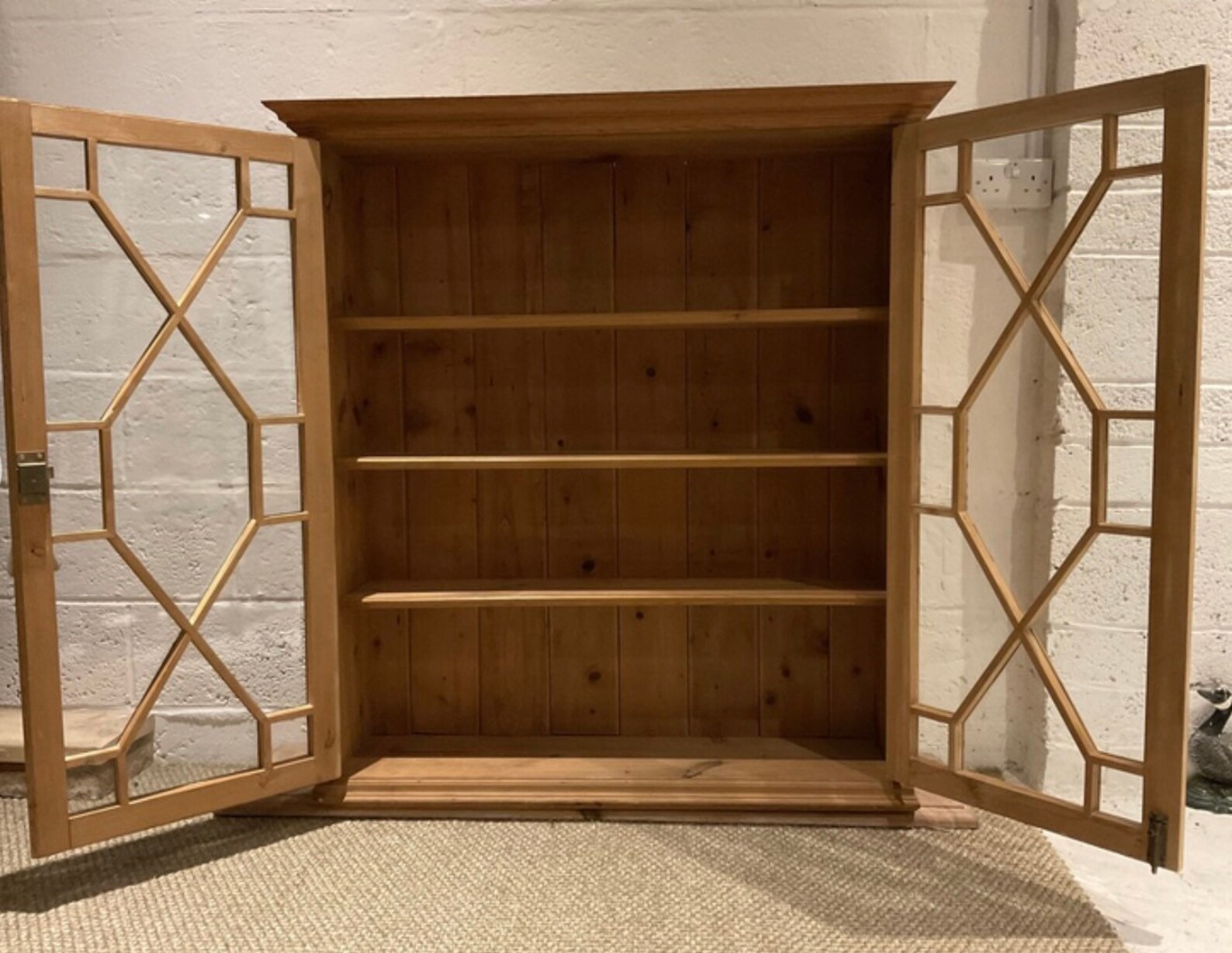 Large Antique Pine Glazed Wall 114cm W X 123cm H Etsy UK