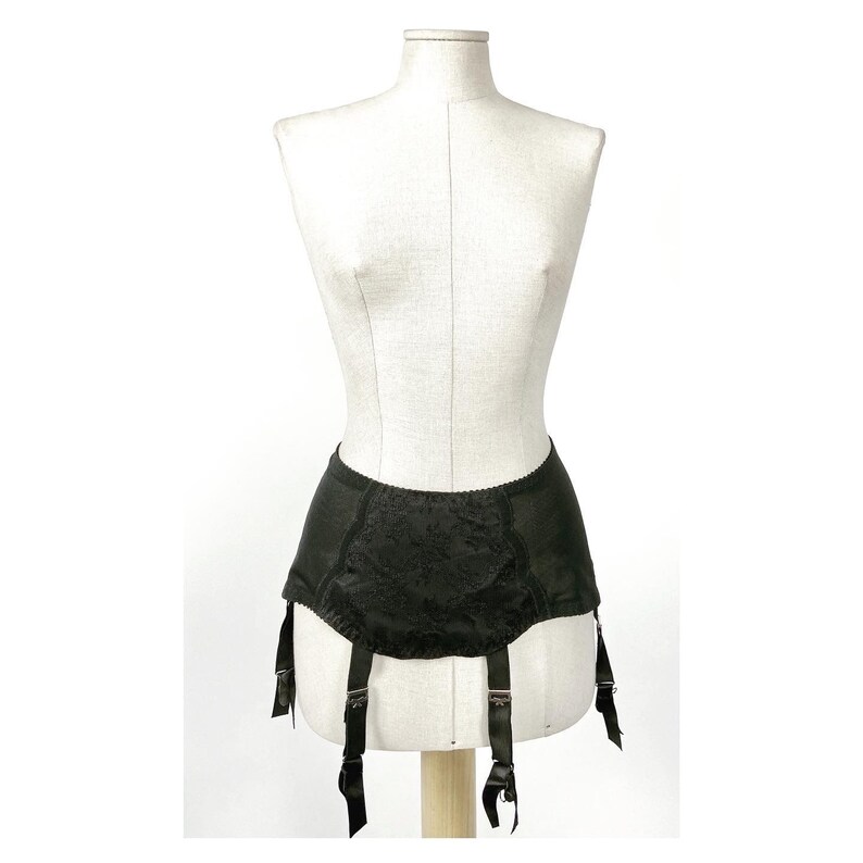 Vintage 1950s black garter belt with suspenders. Black nylon | Etsy