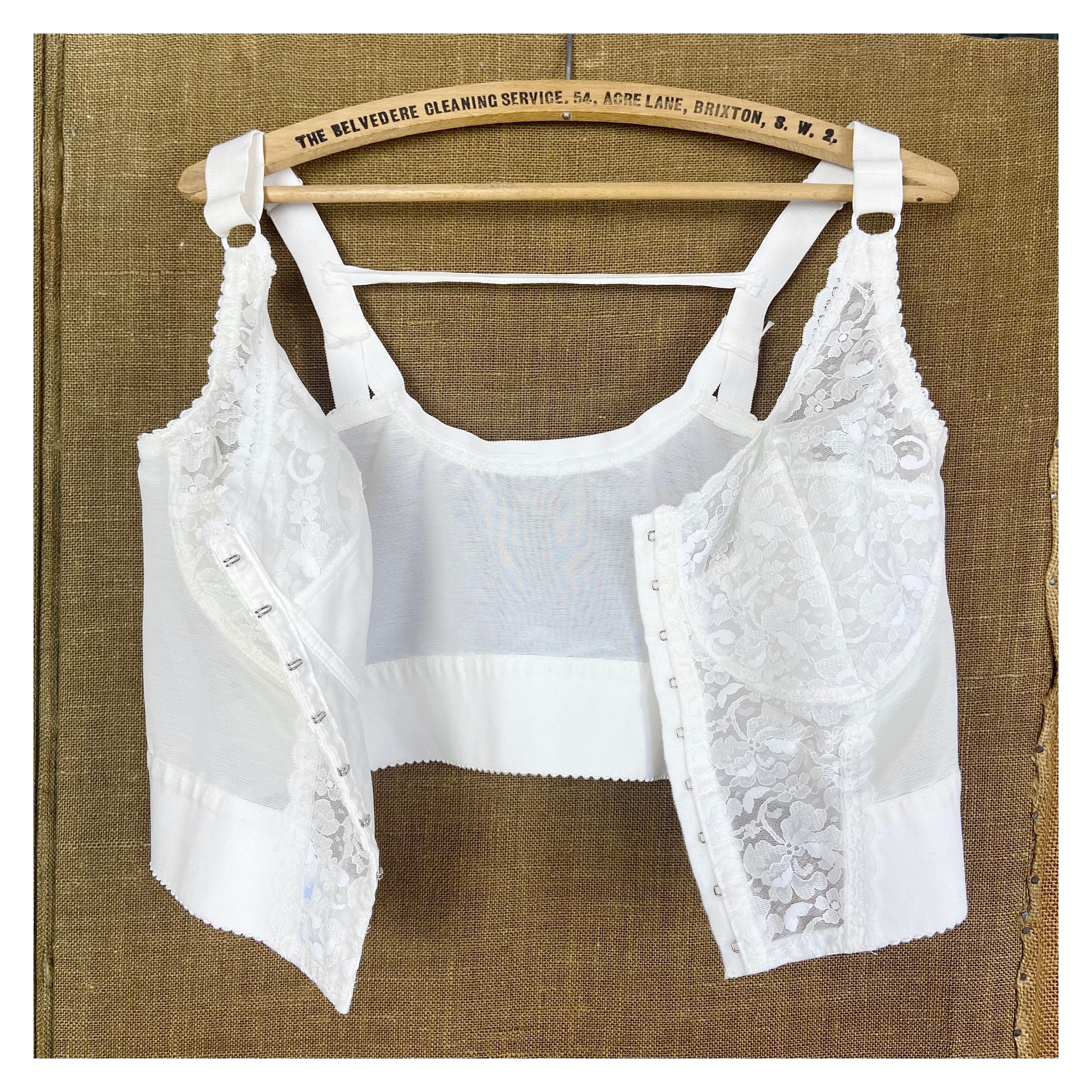 60s Vintage White Retro Bra Lady Mary of Sweden. Retro Plus Size