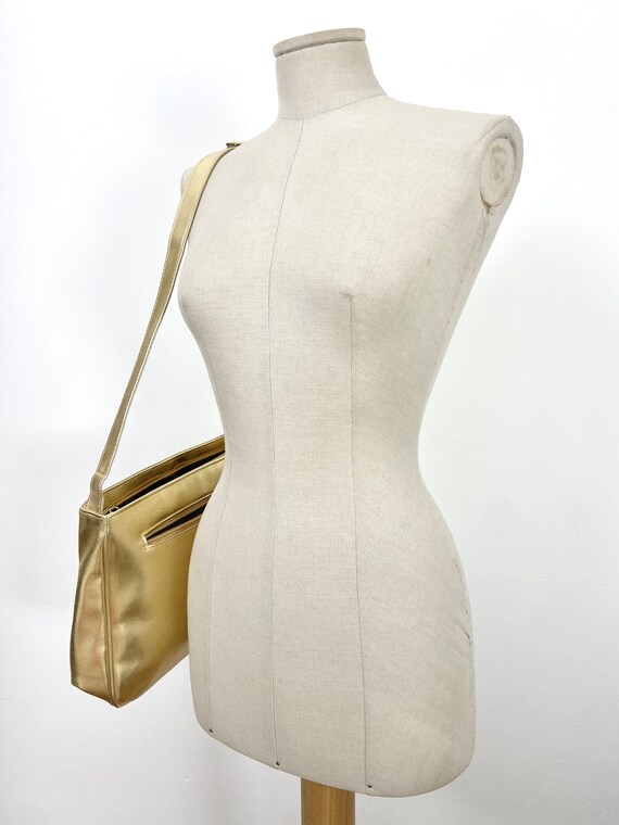 Vintage gold silver shoulder bag. Funky bag with … - image 6