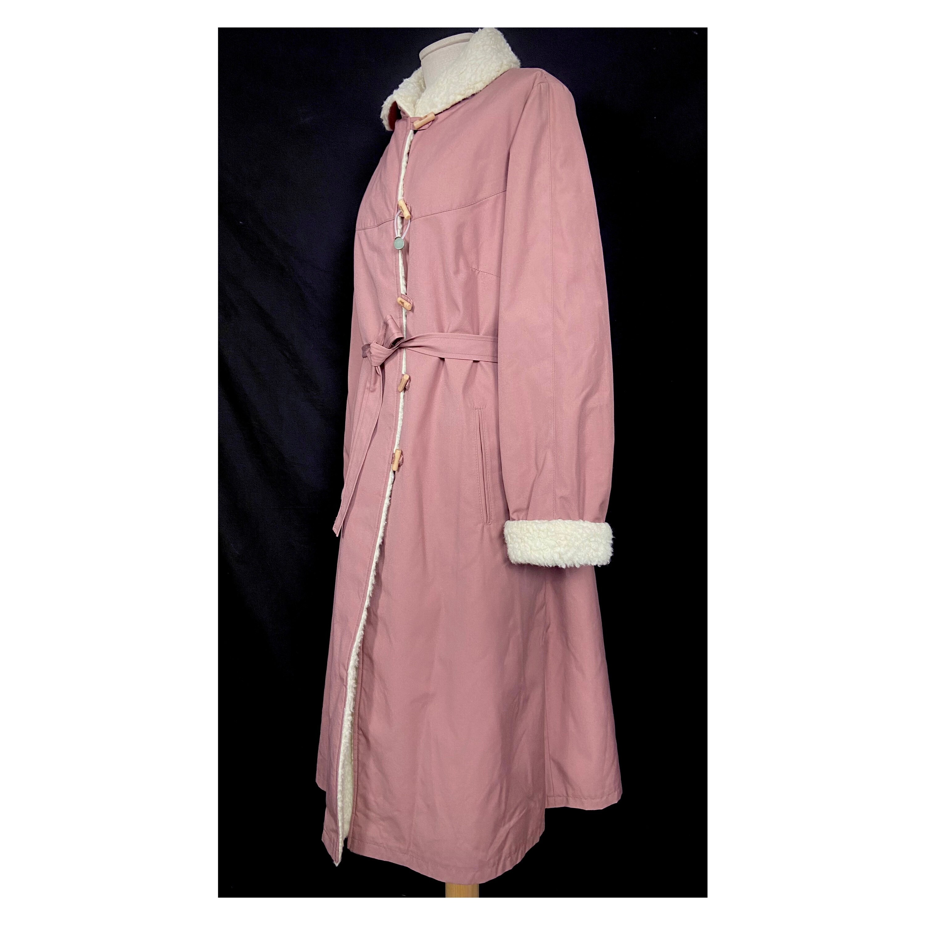半額 50％OFFの通販 70s 80s Blush Pink Overcoat With Faux Sheepskin Lining ジャケット・アウター
