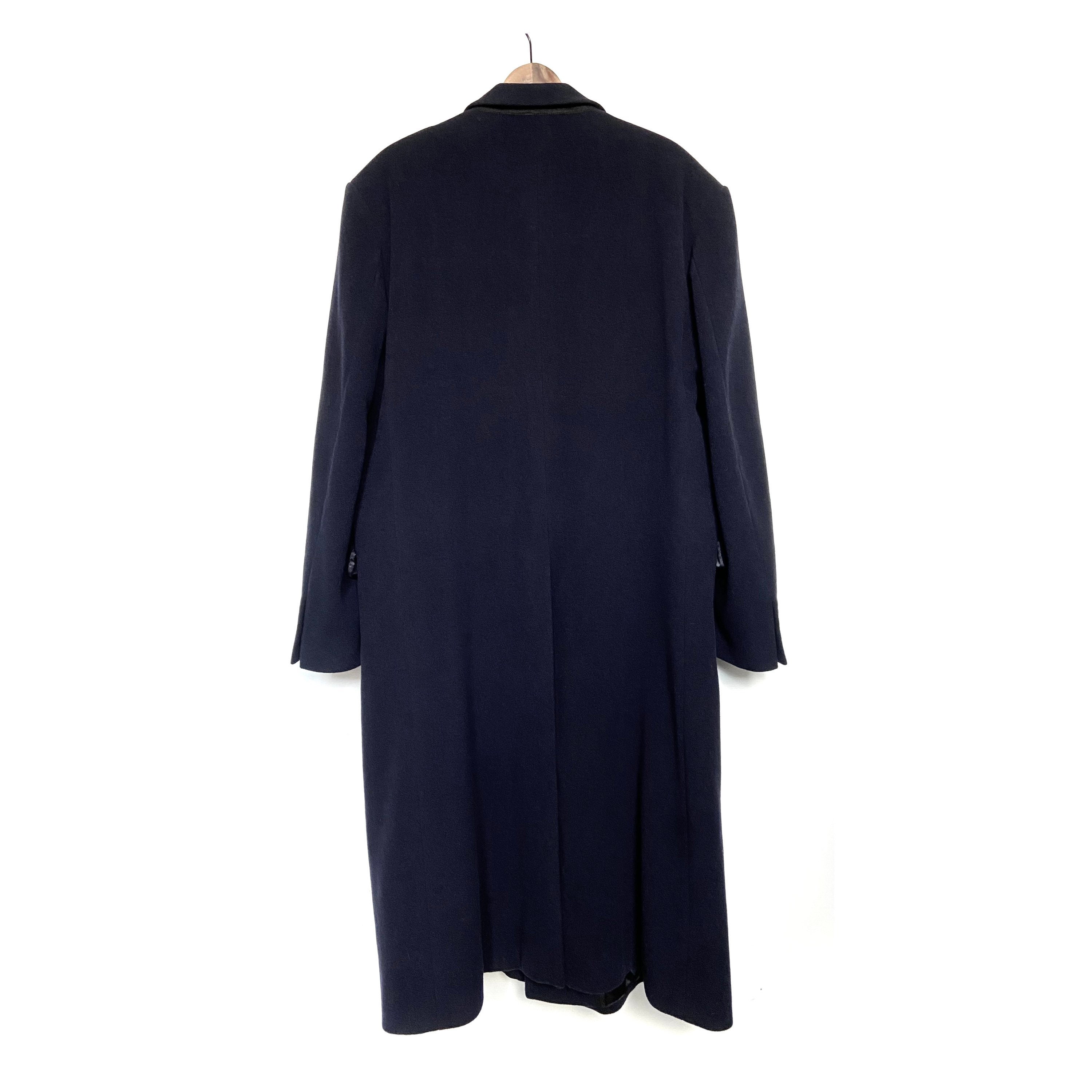 Elegant Navy Blue Mens Overcoat. Wool Blend Classic Mens Long Coat. 90s ...