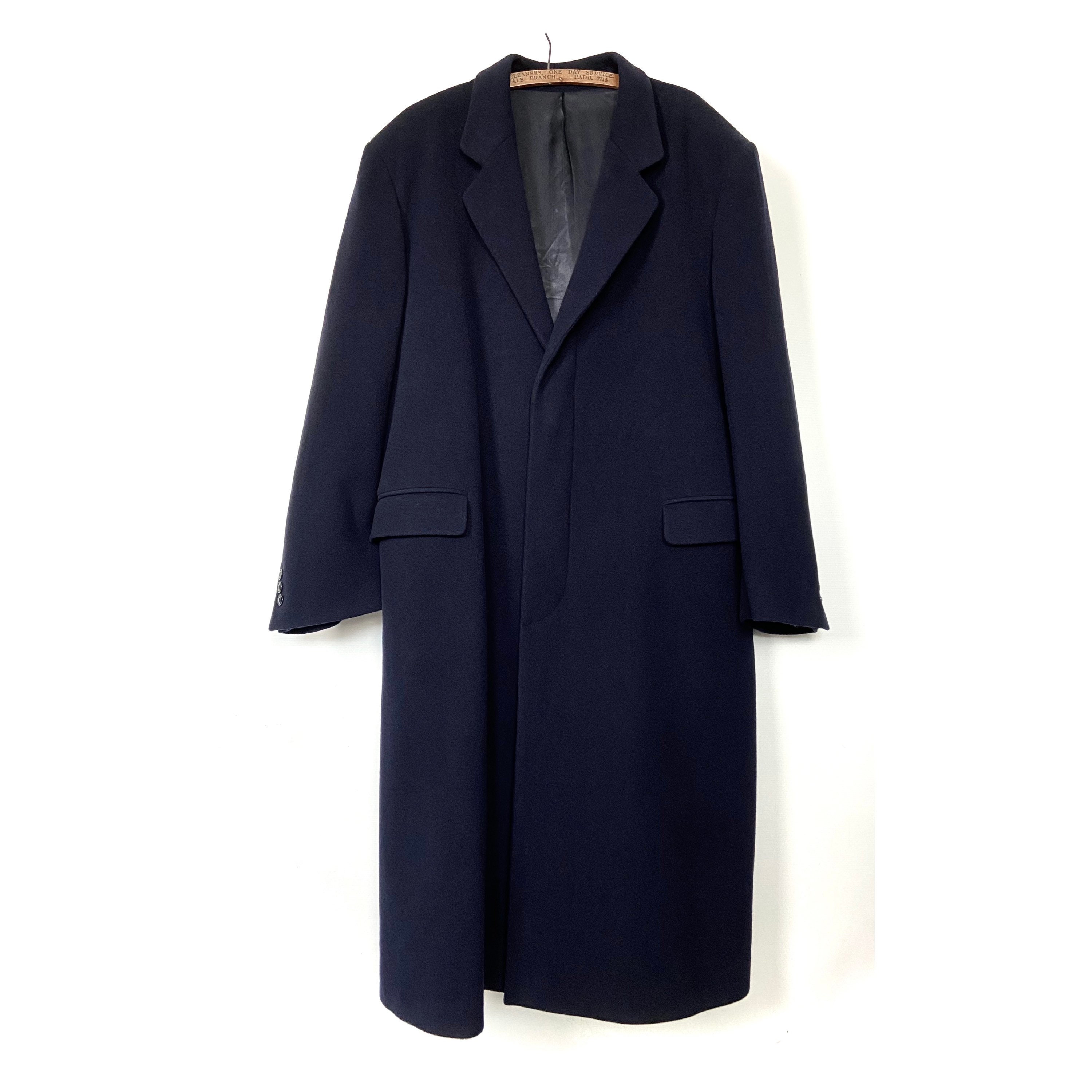 Elegant Navy Blue Mens Overcoat. Wool Blend Classic Mens - Etsy UK