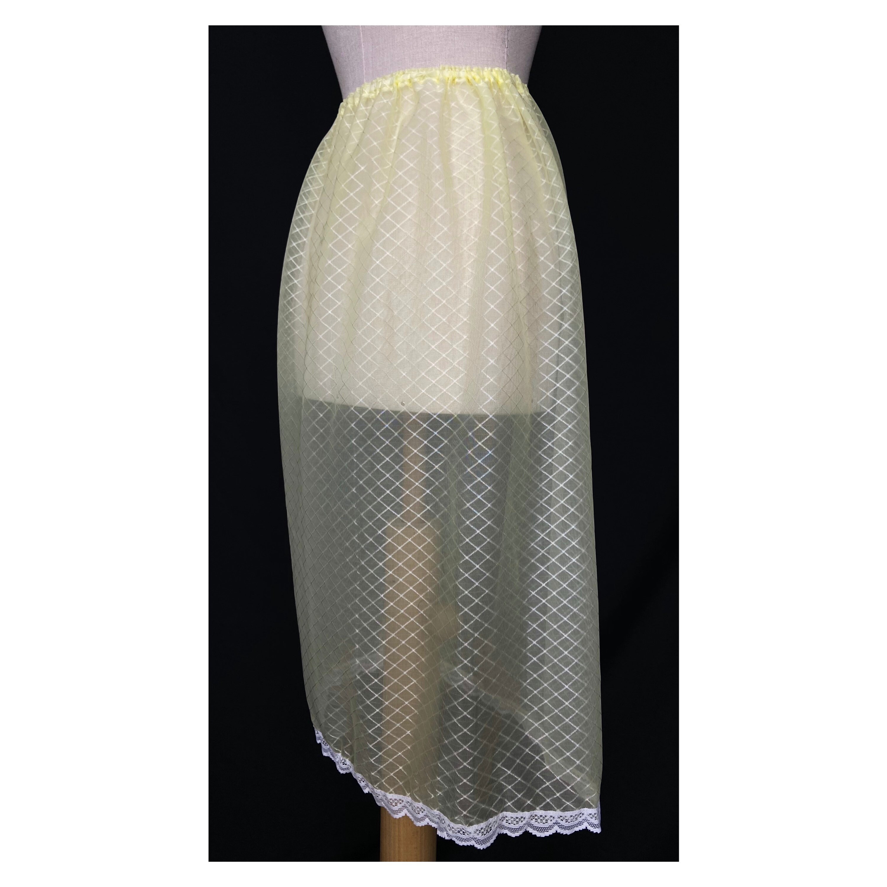 60s Vintage See Though Yellow Half Slip With a Lace Trim. Etsy
