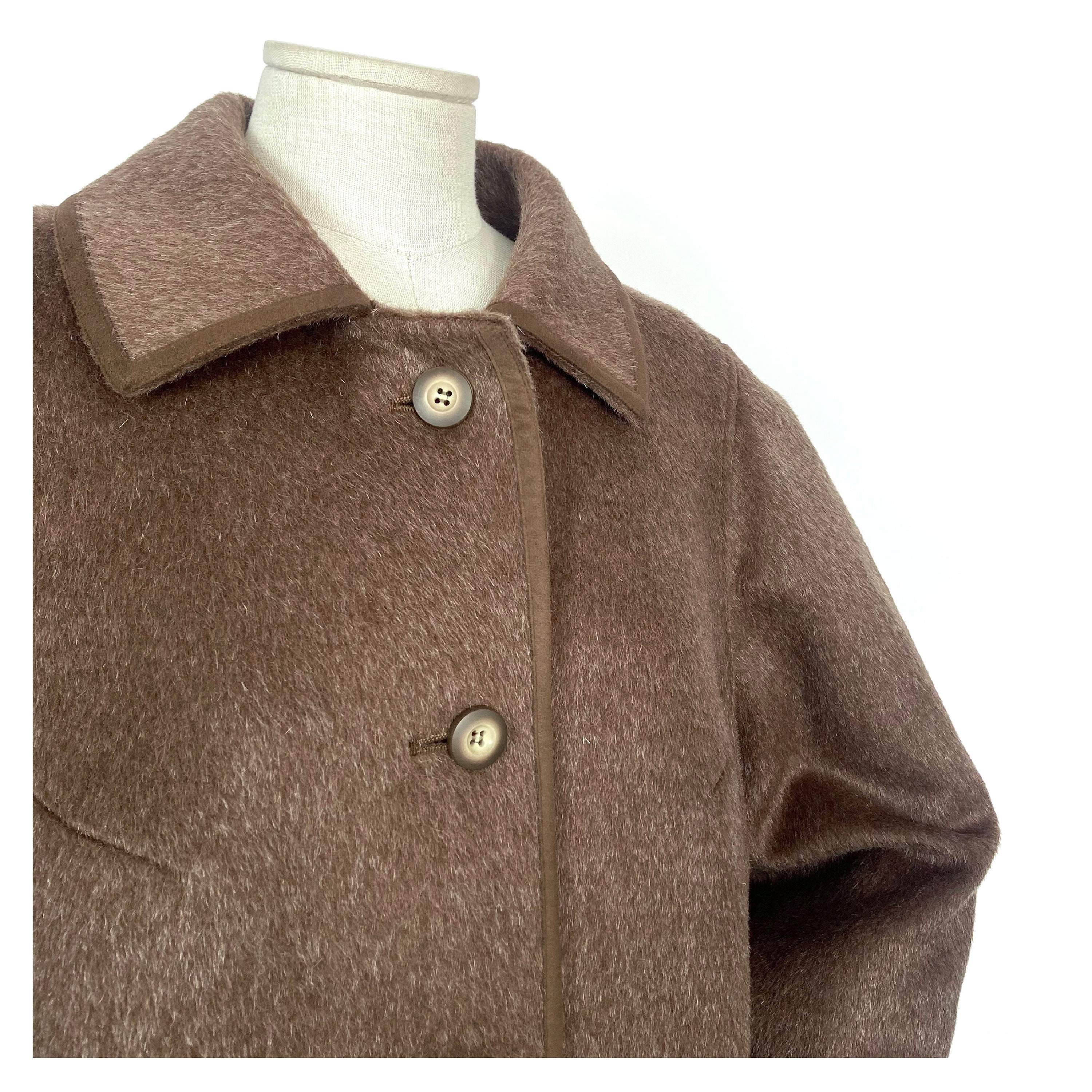 70s Vintage Brown Alpaca Lama Overcoat by Havela. Classic 70s Vintage Brown Alpaca Lama Overcoat by Havela. Classic