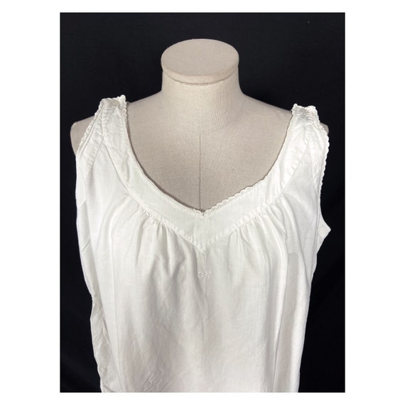 40s vintage country white cotton night dress. Pea… - image 8