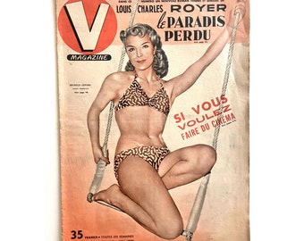 V magazine French publication. April 1951. Michele Gerari. Vintage pinup magazine.