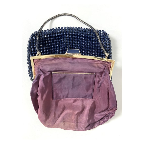 60s/70s vintage navy blue beaded bag. Retro eveni… - image 6