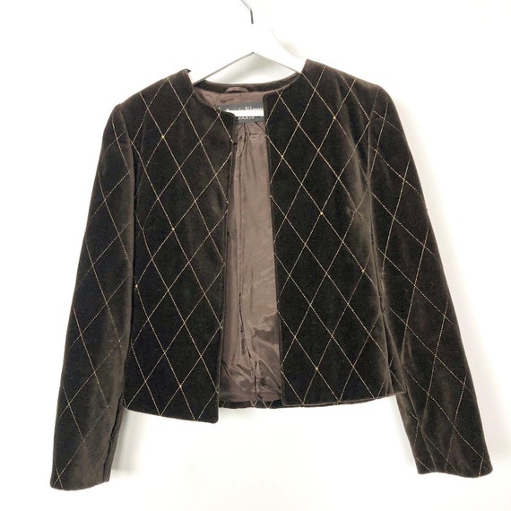 Louis Feraud Vintage 100% Wool Blazer Sz 6 Womens Gray Tweed