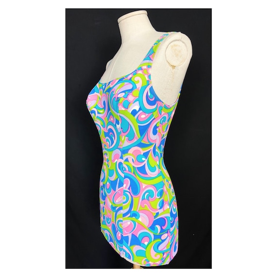 50s 60s vintage colourful swimming costume by St.… - image 1