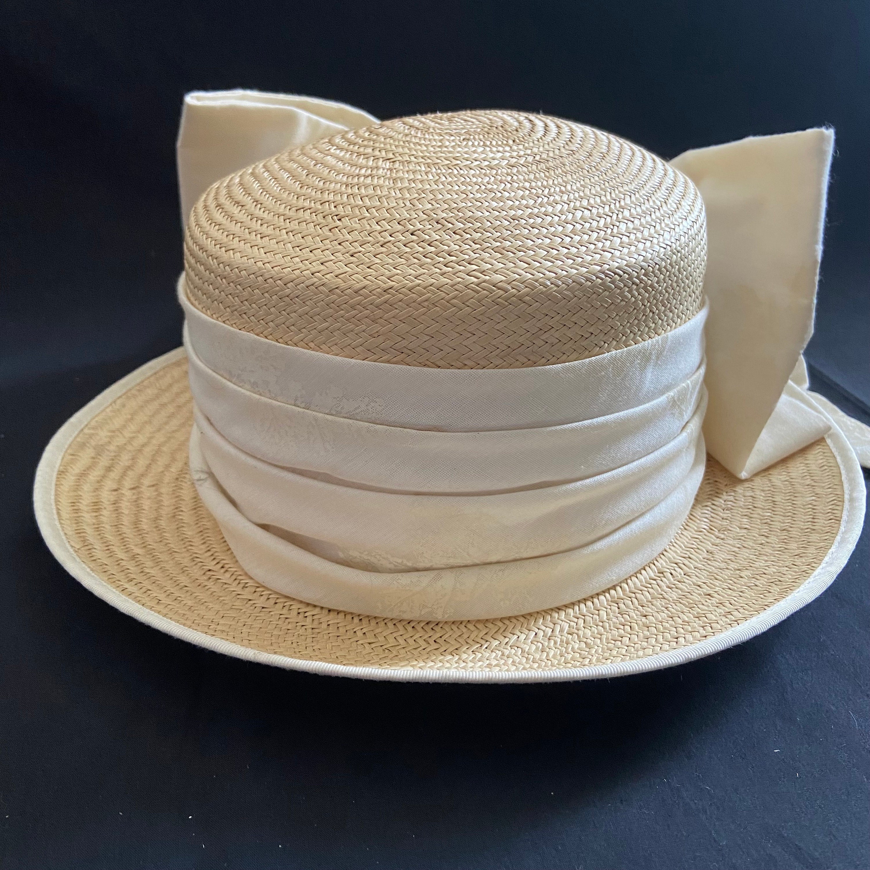 Elegant Vintage Summer Hat With Fabric Bow by Herald & Heart  display picture 3