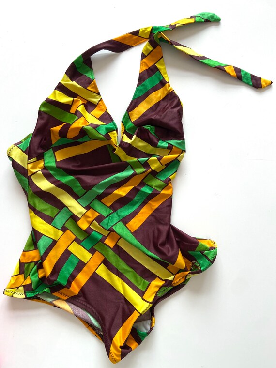 Vintage halter neck swimming costume by Triumph. Geom… Gem