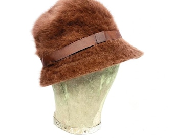 90s vintage brown angora bucket hat by Kangol XS/S