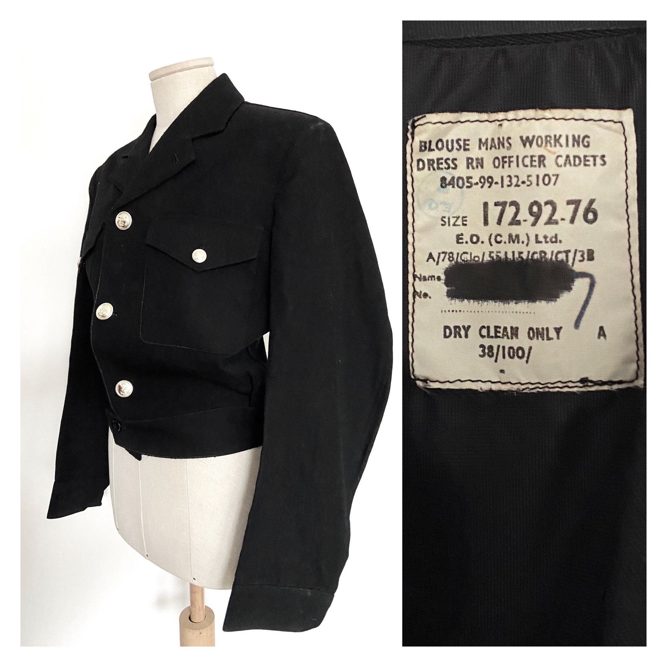 40s 50s Royal Navy Blouse Mans Working Dress Officer Cadets 