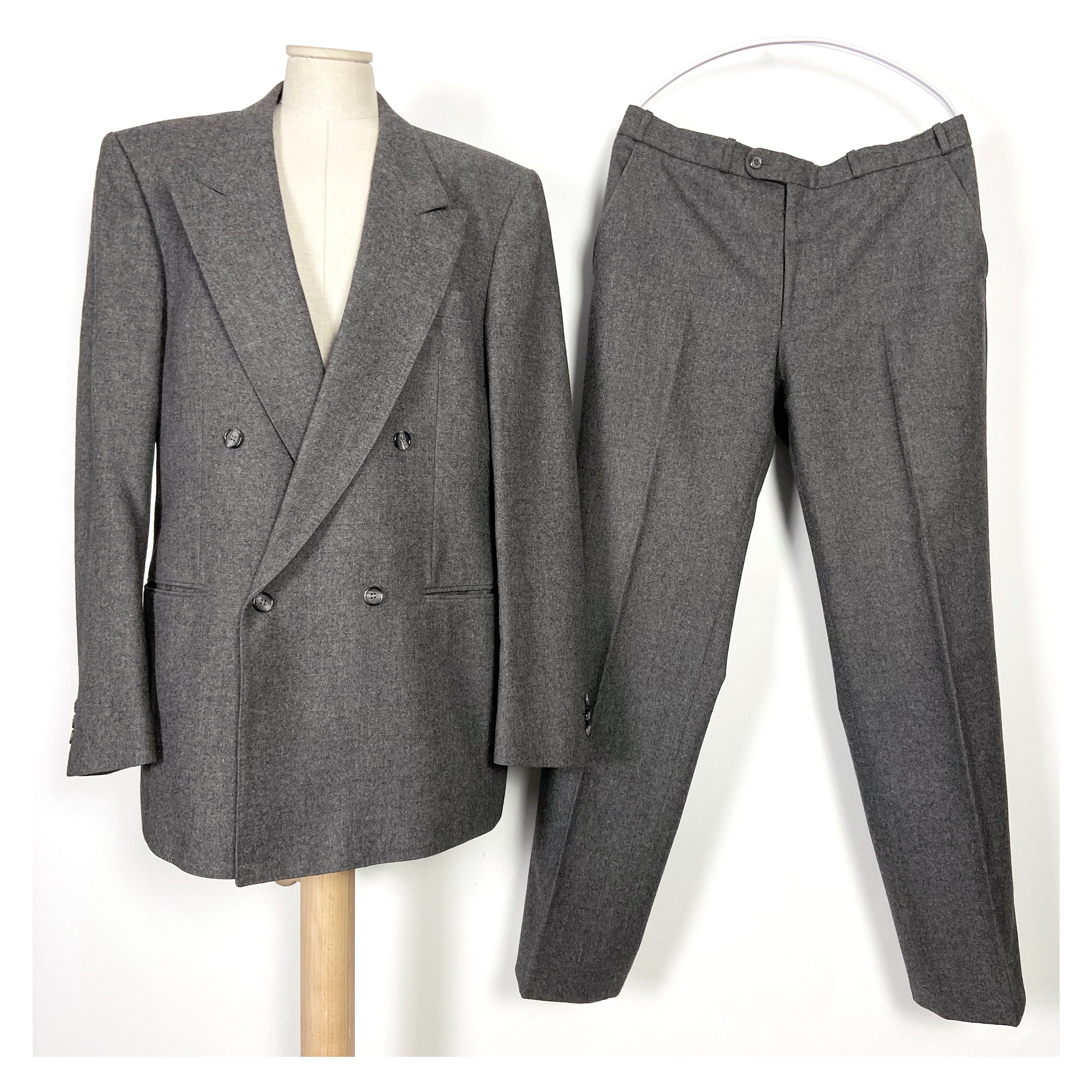 80s Vintage Givenchy Mens Double Breasted Trousers Suit. Grey - Etsy Hong  Kong