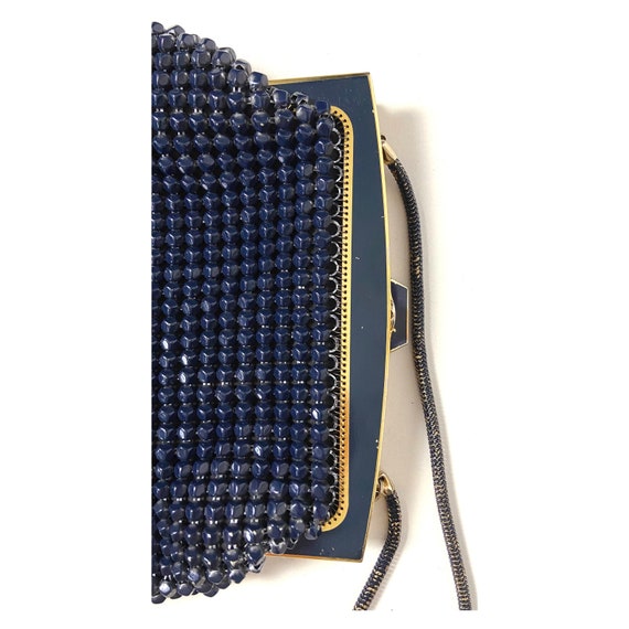 60s/70s vintage navy blue beaded bag. Retro eveni… - image 5