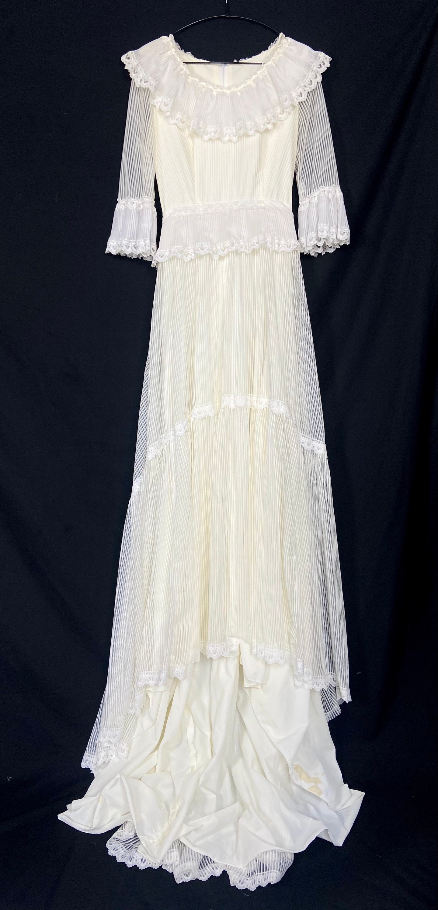 Vintage 1970s Wedding Whimsical Dress With Striped Sheer - Etsy UK