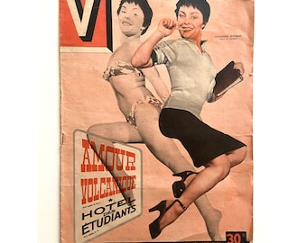 V magazine French publication. October 1950. Francoise Marmain. Glamour. Vintage pinup magazine.