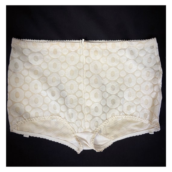 80s Vintage Beige Control Knickers Naturana. Circle Pattern Retro Panties  Underwear L/XL 