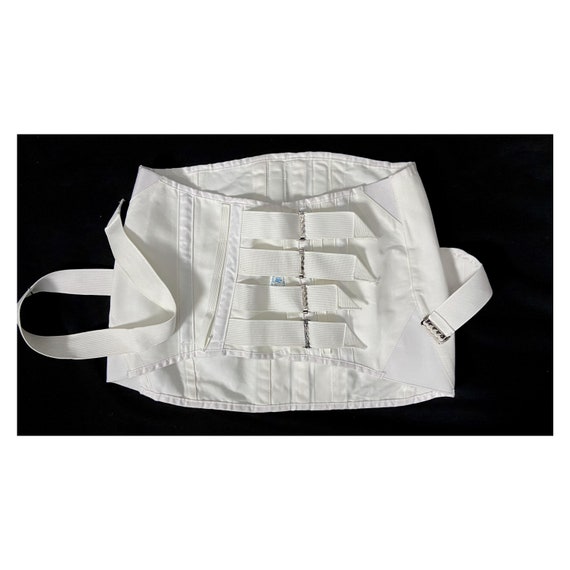 80s vintage medical white cotton corset girdle by… - image 1