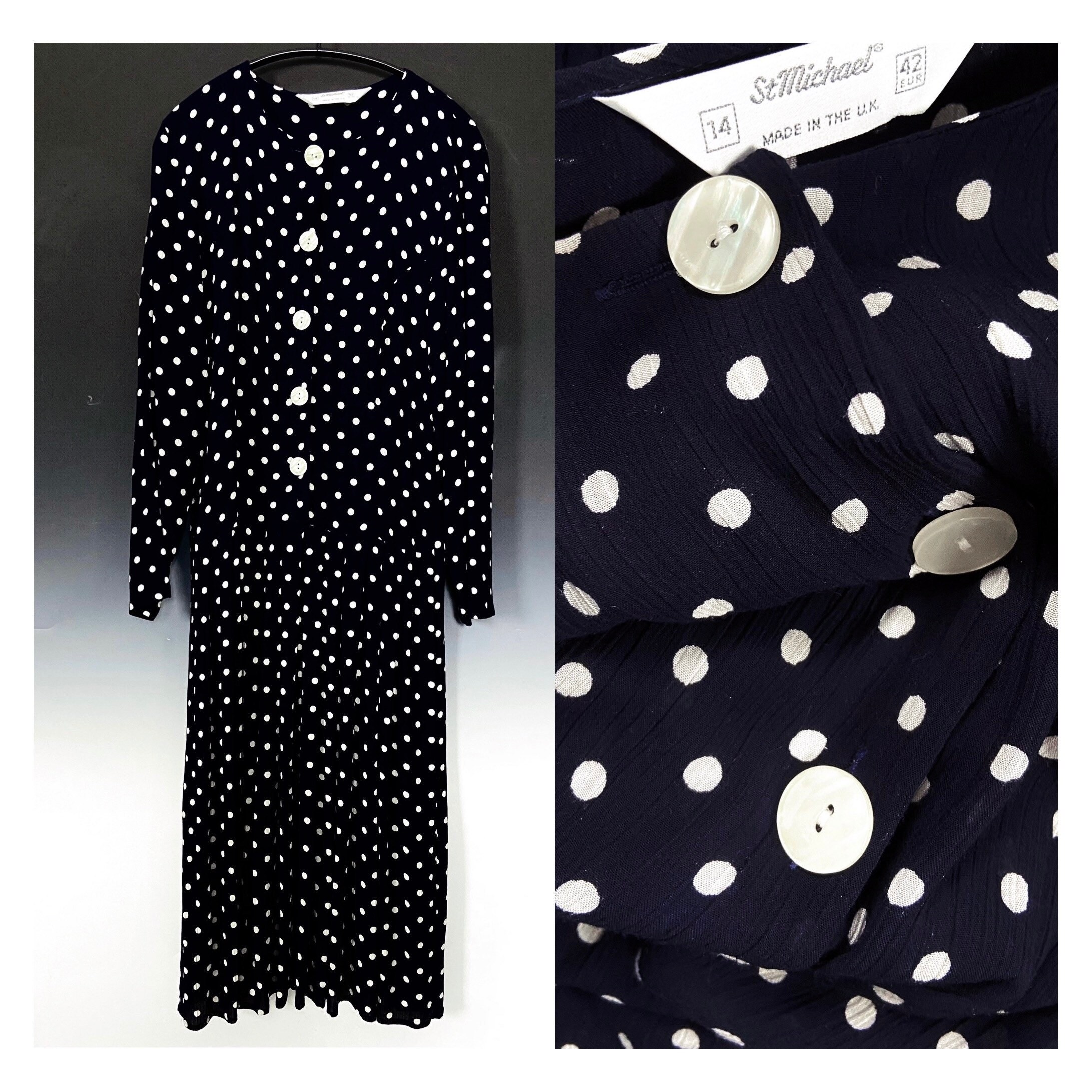 Button Down Polka Dot Dress Etsy UK